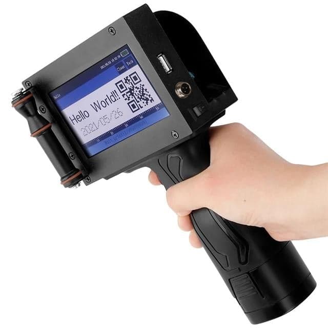 Powermaster PM-10878 4.3'' Dokunmatik Ekranlı Şarjlı Endüstriyel El Tipi Portatif Mürekkep Yazıcı