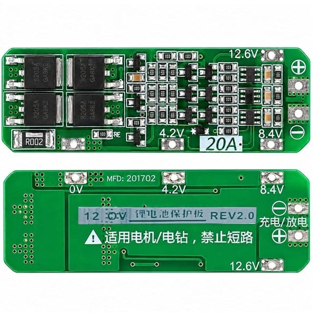 Weko 3S 20A 11.1V-12V-12.6V Matkap BMS Modülü / 18650 Lityum Pil Şarj ve Koruma Kartı