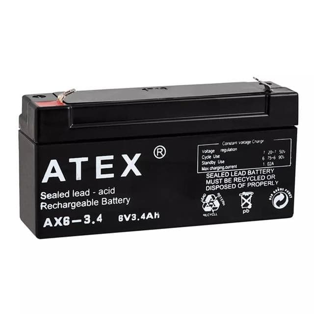 Atex 6 Volt - 3.4 Amper Yatık Akü