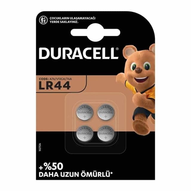 Duracell LR44 1.5 Volt Düğme Pil (4'Lü Paket)