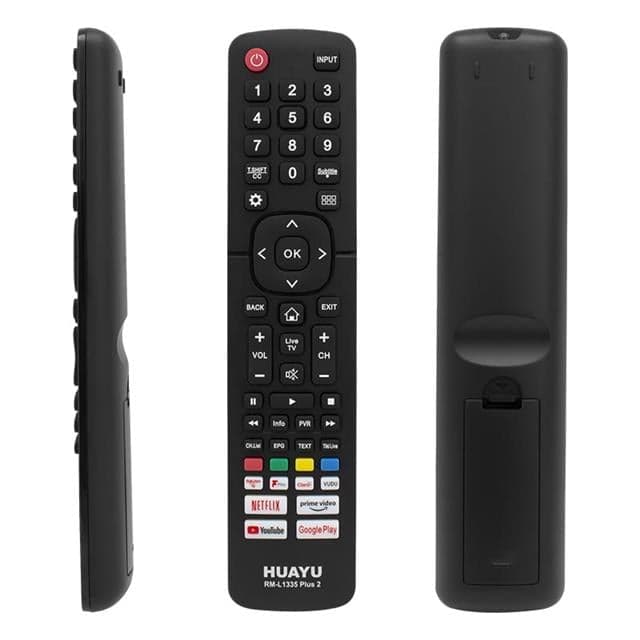 Huayu RM-L1335 Plus2 Hısense Netflıx-Prıme-Youtube-Rakuten-Google Play-Vudu Tuşlu Lcd Led Tv Kumandası
