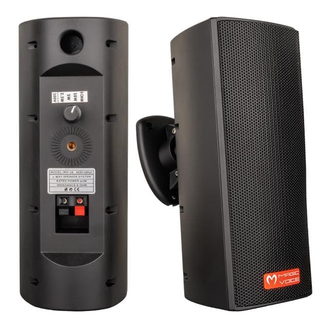 Magicvoice MV-26 2x7,5 Cm 50W 3 Yollu Siyah Sütun Hat Trafolu Hoparlör 2'li Takım