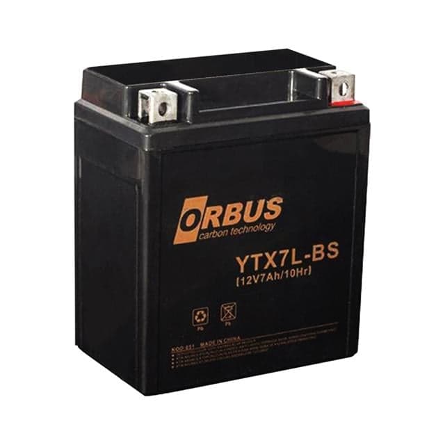 Orbus 12 V 7 Amper Elektrikli Karbon Bisiklet Aküsü YTX7L-BS