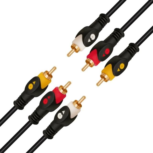 Powermaster PM-2017 Gold Uç 1.5 Metre Siyah 3 Rca + 3 Rca Kablo