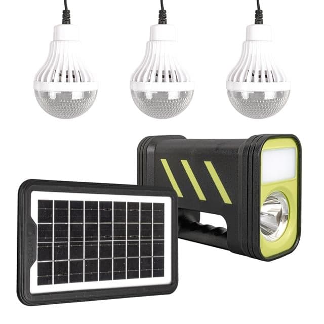 Powermaster GD-12 Akülü Solar Panelli 3 Ampullü Solar Işıldak Fener