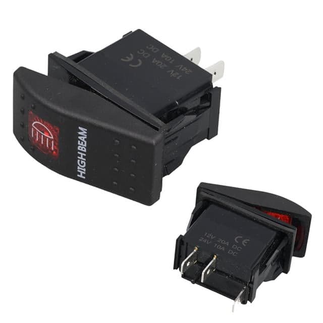 PowerMaster Projektör Sembollü Işıklı 3 Pinli On-Off 12-24V Marin Switch