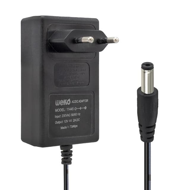 Weko 12 Volt 2 Amper 24 Watt Plastik Kasa Priz Tipi Adaptör (5.5x2.5 Uçlu)