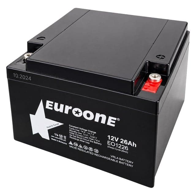 Euroone EO1226 12 Volt 26 Amper Kuru Akü Bakımsız Nikel Terminal VRLA AGM Deep Cycle