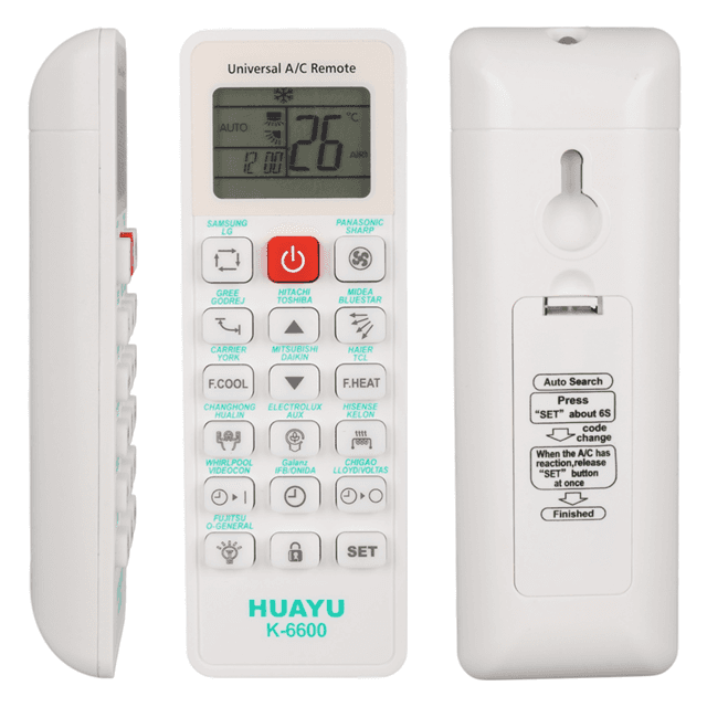 Huayu K-6600 Üniversal Akıllı Klima Kumandası 99% Uyumluluk LCD Ekranlı