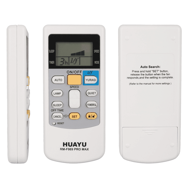 Huayu RM-F989 Pro Max Universal LCD Ekranlı Akıllı Vantilatör Kumandası