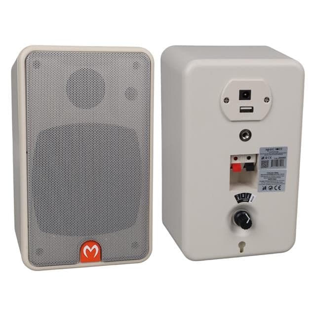 MagicVoice MV-21 10 CM 40 Watt Komütatörlü Hat Trafolu Beyaz Sütun Hoparlör (2'li Takım)