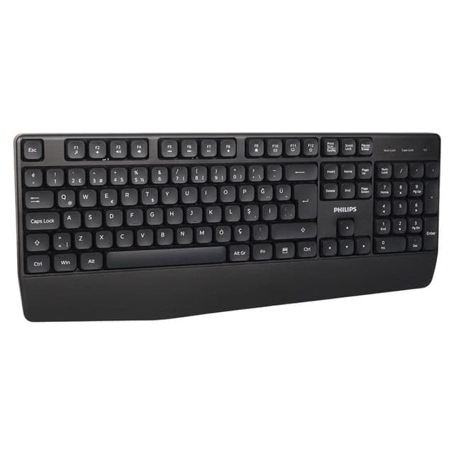 Philips SPK634B USB Kablosuz Ofis Tipi Siyah Numpadli Türkçe Q Klavye