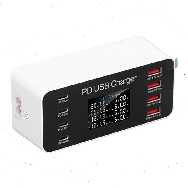 PowerMaster PM-26056 8 Port USB+PD Şarj İstasyonu (4 USB+ 4 PD)