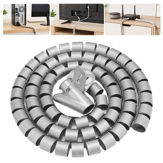 S-Link SL-195 22mm 20 Metre Gri Spiral Kablo Düzenleyici Toplayıcı Pratik Uygulama Aparatlı
